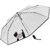 Le Monde du Parapluie - Ombrello pieghevole trasparente automatico - antivento - 8 stecche in fibra di vetro - solido - Cane carino