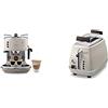 De'Longhi Icona Vintage Ecov 311.Bg Macchina Da Caffè Espresso Manuale E Cappuccino, Caffè In Polvere O In Cialde E.S.E., 1100 W, Beige & Ctov 2103.Bg Tostapane