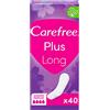 Carefree Plus Salvaslip con anima migliorata, senza profumo, grado di assorbimento quattro, taglia L, extra lungo, confezione da 40 pezzi