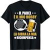 Divertente Giocatori Padel Regali Padelista Giocatori Padel Tennis Divertente Padel & Birra Maglietta