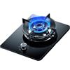 Generico Cucina A Gas Da 5,2 KW, 1 Bruciatore, Bruciatore Wok Con Anello Di Fuoco, Vetro Temperato Nero, Con Protezione Antispegnimento, Kit Fonte Di Gas NG/GPL(LPG)