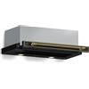 Klarstein Victoria Cappa Aspirante Telescopica, 60cm, 358 m³/h, Classe A++, LED, Filtro Carbone, Cappa Incasso Cucina Retrò, 61 dB, 38W, Frontale Estensibile, Alluminio Lavabile, Nero