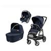 Trio Peg Perego Veloce Brio Con Sedia Auto Lounge e Borsa Inclusa Blu Shine
