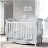 Lettino Raffaello Design Grace Bianco-Argento MATERASSO E CUSCINO OMAGGIO