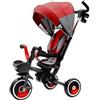 Triciclo Baby Love Relax 360 Pieghevole Rosso