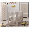 Lettino Trasformabile Azzurra Design Glam Uno X 9 Avana Con Tessile Glammy