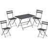 Set Emu Arc En Ciel 4 Sedie Pieghevoli + 1Tavolo Pieghevole 110 x 70 Ferro Antico