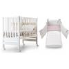 Lettino Azzurra Design Contact Bianco + Completo Piumone Rosa