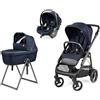 Trio Peg Perego Veloce Belvedere Lounge I-Size Blu Shine Borsa Inclusa