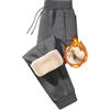 Niwicee Pantaloni da Jogging Uomo Invernali Pantaloni Tuta in Pile Termici Jogger Sportivi Pants Casual Caldo Pantaloni Lunghi in Cotone Regolabili con Coulisse e Tasche (Grigio Scuro, XXL)