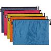MMY - Pochette portadocumenti con cerniera, in cloruro di polivinile (PVC), design con trama tipo pallone da calcio, 5 pezzi A6