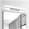 DYKUWEY Lampada da Specchio Bagno 8W 40cm, IP44 Applique LED da Specchio Bagno, Luce bagno Parete, 800 Lumen,Luci da specchio 110-240V, Non-dimmerabile (Cromo,bianco Freddo 6000k)