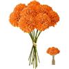 JOZMMZEOOA Fiori di Ortensia Artificiale 12 Pz Ortensie Finte Realistiche 28cm Fiori Palla Crisantemo di Seta Finti Ortensie Stabilizzate Artificiali Bouquet Decorativi per Bouquet Nozze (Arancia)
