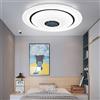 TONGNIDA Lampada da soffitto, plafoniera musicale RGB dimmerabile con telecomando e app, quattro linee di plafoniera d'accento starlight argento, 28 cm di diametro 30W LED da salotto