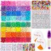 LYMOOR kit per Fare Braccialetti, 2300 Perline per Braccialetti, Set di 1000 Perline Lettere Colorate, Elastici 20 m, Grande foro per Infilare, Collane fai da te, Idea Regalo