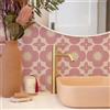 Alwayspon - Adesivo per piastrelle, rosa autoadesivo, adesivi per piastrelle da incollare per bagno e cucina, paraschizzi, adesivo in vinile per piastrelle da pavimento e parete, da staccare e