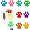 Styquenzer Adesivi con zampa di cane, 500 pezzi da 2,5 cm, adesivi glitterati con zampa di cane, piccoli adesivi autoadesivi colorati con zampa di cane, adesivi colorati per ufficio, stanza, scrapbooking,