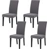 FRKOKRFA Set di 4 coprisedia elasticizzati per sala da pranzo, rimovibili, lavabili e moderni, per casa, hotel, banchetti, decorazioni e matrimoni (grigio)