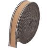 BENECREAT Fettuccia A Righe in Cotone Poliestere da 9.14 m, Bordo in Tessuto Marrone Chiaro Largo 32 mm, Fettuccia Piatta in Cotone Poliestere per Manici di Borse, Cinture, Cucire