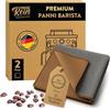 TIEFENREIN Set di panni per baristi - 2 pezzi marrone e grigio - panni in microfibra premium per la pulizia della macchina portafiltro - 30x30 cm extra assorbenti - panno per la pulizia della macchina da caffè