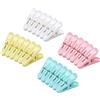 URAQT Mollette in Plastica Grandi in Colori Brillanti, Clip di Vestiti Antivento Pioli Supporti per Telo Mare, Trapunta, Tappeto (24 pc Piccola)