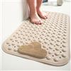 Moulaelos Tappetino da Doccia Antiscivolo, 90x60cm, Tappetino da Bagno Antiscivolo con Ventose, Tappeto per Piatto Doccia Antiscivolo Comfort Massaggio, Lavabile in Lavatrice, Kaki