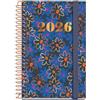 Miquelrius - Agenda settimanale vista 2026, piccola e portatile (80 x 120 mm), pianificazione settimanale, copertina rigida cartone, spirale, chiusura elastica, carta 80 g/m², ES-EN-PT, Daisies