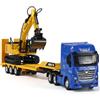 SHINESIGNAL Escavatore Camion Container 1:50, Giocattoli Modello Camion Container per Bambini Altamente Simulati per Giocattolo per Bambini- Blue