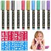 Autoau Penna per Tatuaggi Temporanei 10 Tattoo Pen per Pelle con 8 Stencil Tattoo, Kit Pennarelli Tatuaggi Temporanei Bambini per Ragazzo, Ragazza, Carnevale, Halloween, Natale, Feste di Compleanno