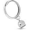 Donipreziosi Anello regolabile con Campanella Capri in Argento Bianco 925% Made in Italy - Anello con Pendente campana (Largo)
