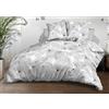 Le linge de Jules Olinda - Parure lenzuolo con angoli 140 x 190 + 2 federe, in microfibra, colore: Grigio