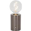 LUCIDE VIVO - Lampada da tavolo ricaricabile - batteria/batteria - Ø 8 cm - LED Dim. - E27 - 1 x 1 W 2700 K - nero opaco