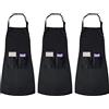 joeji's Kitchen Grembiule da cucina unisex nero in - Confezione da 3, perfetto in cucina, ristorante, bar o evento di catering