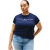 Tommy Hilfiger Donna T-Shirt Maniche Corte Curve Regular Logo Scollo Rotondo, Blu (Dark Night Navy), 52