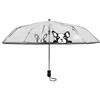 Le Monde du Parapluie - Ombrello pieghevole trasparente automatico - antivento - 8 stecche in fibra di vetro - solido - cane