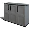 Artplast Armadio basso in plastica con ante per raccolta differenziata antracite 102 cm x 37 cm x 84 cm (l x p x h)