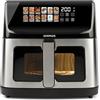 G3 Ferrari G10222 Friggitrice ad Aria Friggisano 10 e Lode, 2300W, 10Litri, Doppia Resistenza, Display a Colori, 12 Programmi, Luce Interna, Incluso Ricettario