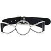 Eysilk Bavaglio a Ragno con Anello O in Acciaio Inox - Gag Orale Sessuale Ø3,2cm con Sistema di Sicurezza Anti-Soffocamento, BDSM per Adulti (S Ø3,2cm) (L)