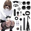 Ninonly Sexytoysys Coppia Hard 17Pezzi Toys Sessuali per Coppia con Manette Regolabili,Cavigliere,Frusta,Maschera per gli Occhi,Bacchetta di Piume,Vibratore Giocattolo Sessuale per Coppie Uomini Donne