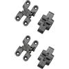 GEFONG 180 Gradi Mini Cerniera Scomparsa 43 mm per la Porta Dell'armadio Collegamento del Pannello Scatola di Legno Piccola Fai da te Cerniere in Zinco per Porte Pieghevoli Nero 4 Pezzi