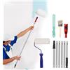 mumisuto Rullo per Pittura Allungabile, 10 Pezzi Rulli per Pittura Set con Asta di Estensione in Acciaio Inox 60-210cm, Rullo Telescopico per Pittura per la Ristrutturazione di Progetto Domestico