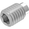 SECCARO Perni filettati con esagono incassato e perno M5 x 6 mm, in acciaio inox V2A VA A2, DIN 915/ISO 4028, 20 pezzi