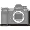 Hersmay Supporto per Fotocamera L Bracket Plate per Panasonic S1 / S1R Camera Body, Nero, Alluminio, Montaggio su Treppiede