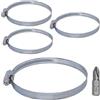 SKIR'CO (4 pezzi) Fascette stringitubo regolabili 130-150 mm, fascette stringitubo in acciaio zincato DIN 3017, fascette stringitubi, diametro regolabile