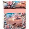 Tex family Completo letto matrimoniale ESTATE - Copriletto lenzuolo cotone 100% con stampa digitale - Federe double face, balza risvolto