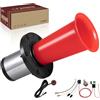 FARBIN Clacson Retrò Antico Clacson Segnale Ahooga Clacson per Auto Camion Vecchie Auto d'Epoca Clacson Old Style Car Horn 12V 130db Classico Vintage Metallo Rosso Clacson con Pulsante