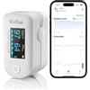 ViATOM Pulsossimetro Bluetooth, Ossimetri Monitor della Saturazione di Ossigeno, Monitor della Saturazione di Ossigeno per Dito, per Livello Sp02 e Frequenza Cardiaca, Portatile con APP, Bianco