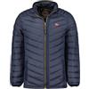 Geographical Norway Carliti Men - Giacca Uomo Imbottita Calda Autunno-Invernale - Cappotto Caldo - Giacche Antivento A Maniche Lunghe e Tasche - Abito Ideale Per Uomini (Blu Marino L)