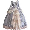 Generico Vestito Medievale Donna Abito Principessa Donna Barocco Rococò Costume da Dama Dell Abito Vittoriano Manica Tromba Palazzo Vestito Gotico Pizzo Vintage Costume Carnevale Cosplay Vesiti Festa