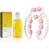Ourdort Set di massaggiatori anticellulite, rullo per massaggiare la cellulite, per la pelle, le gambe, i piedi, il massaggio delle braccia (rosa)